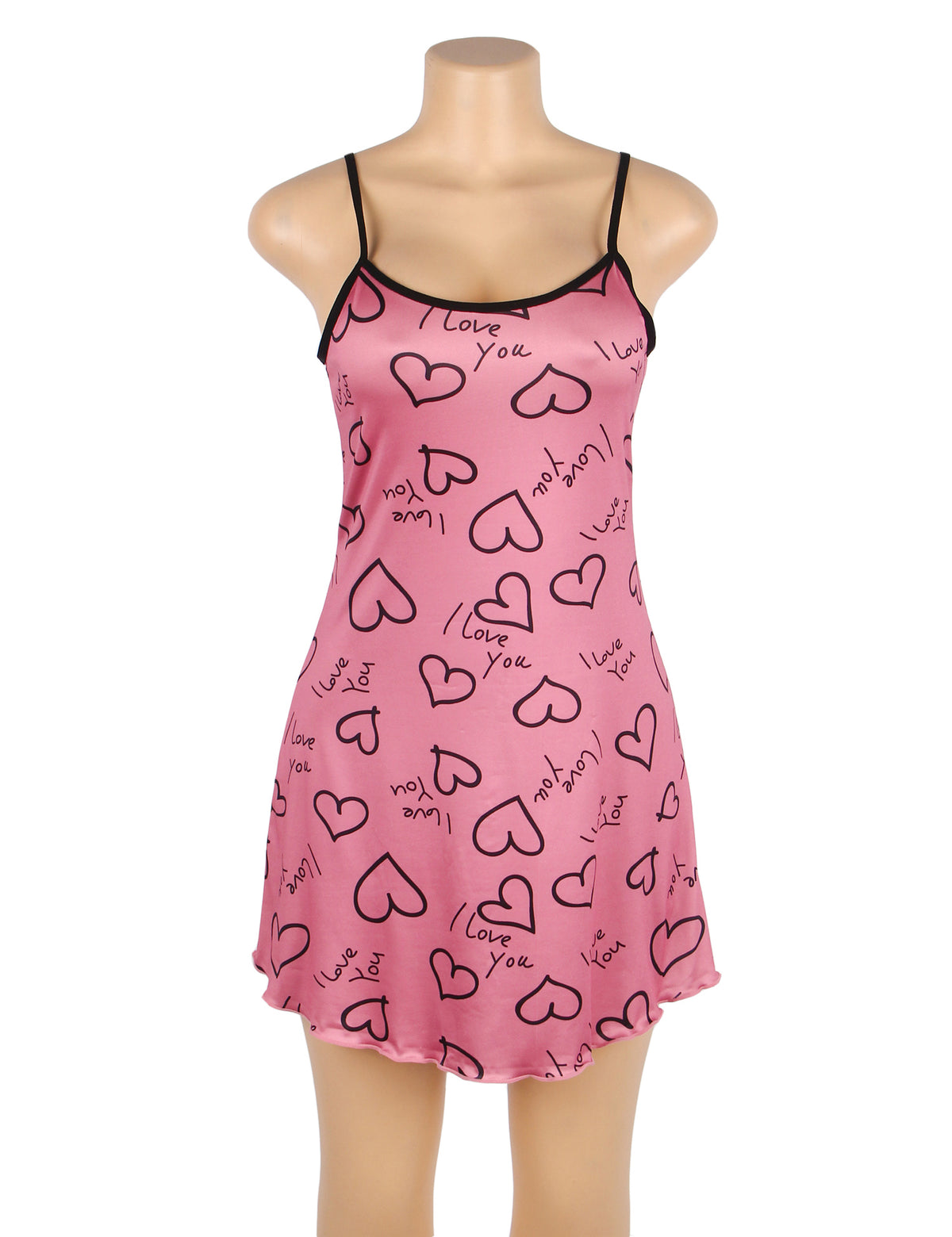 Pyjama à bretelles à imprimé rose