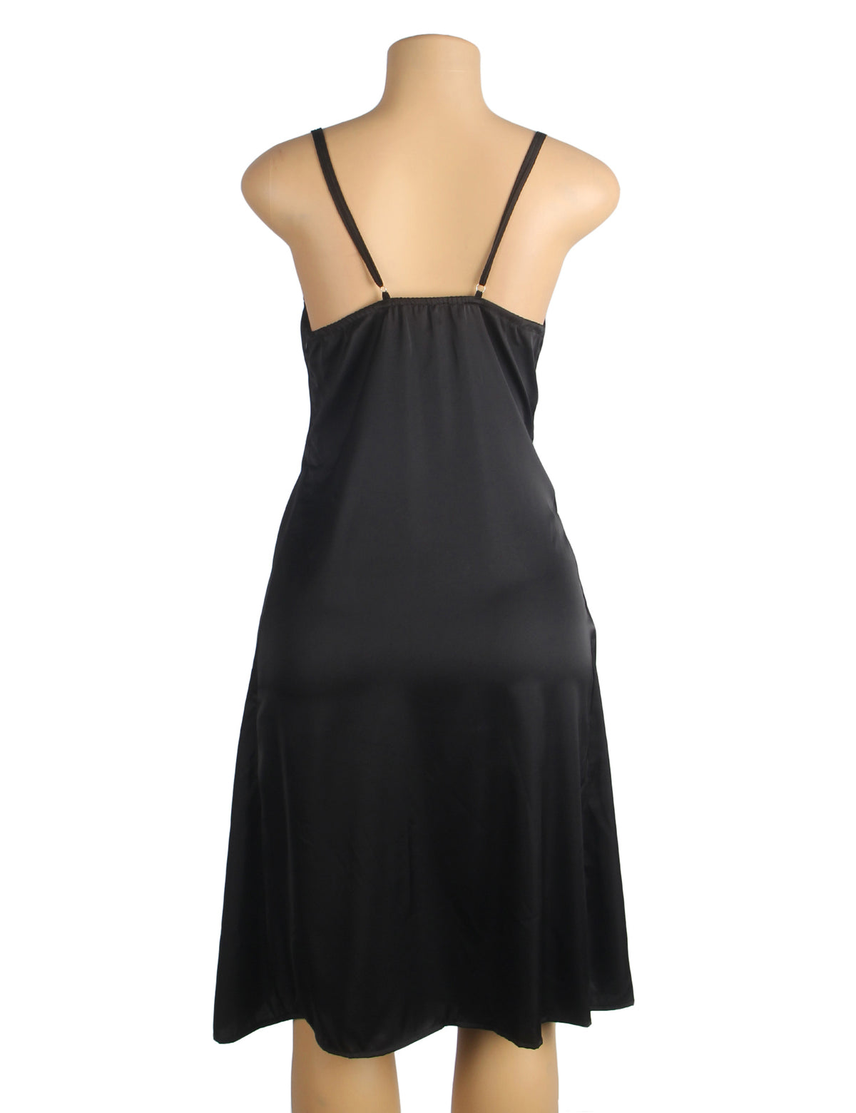 Chemise de nuit sexy à bretelles, dos nu et fendue