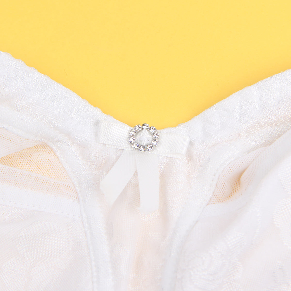 Soutien-gorge en maille jacquard blanche sexy