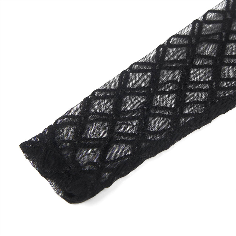 Body élégant à manches longues en maille transparente avec motifs