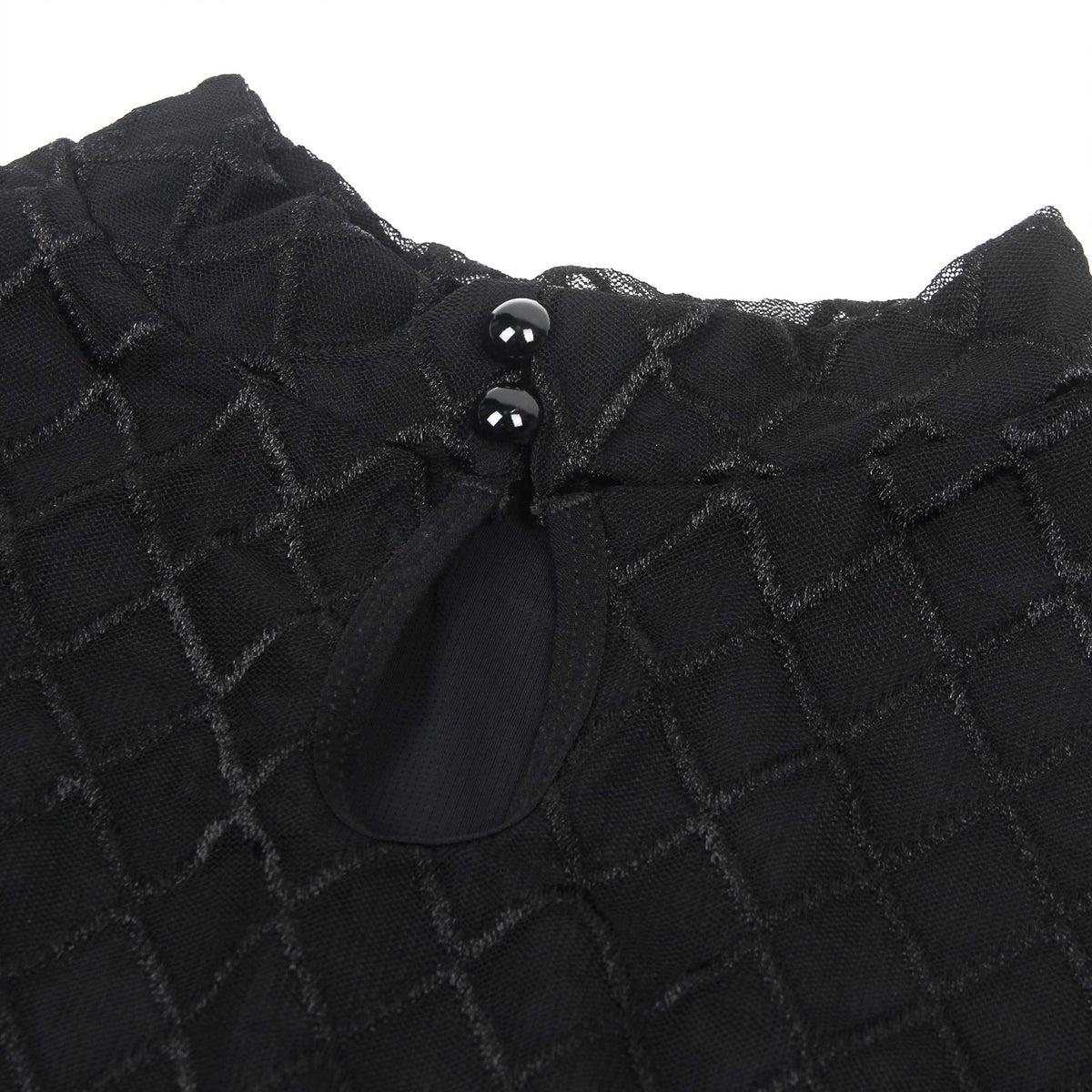 Body élégant à manches longues en maille transparente avec motifs