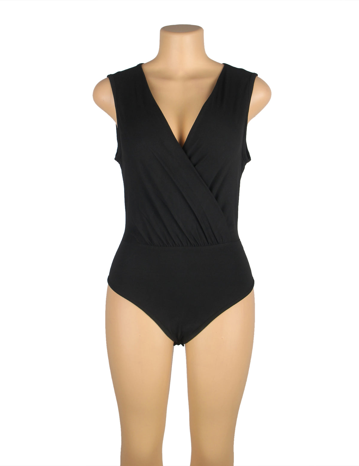 Body noir à décolleté croisé et coupe ajustée - Élégant et confortable