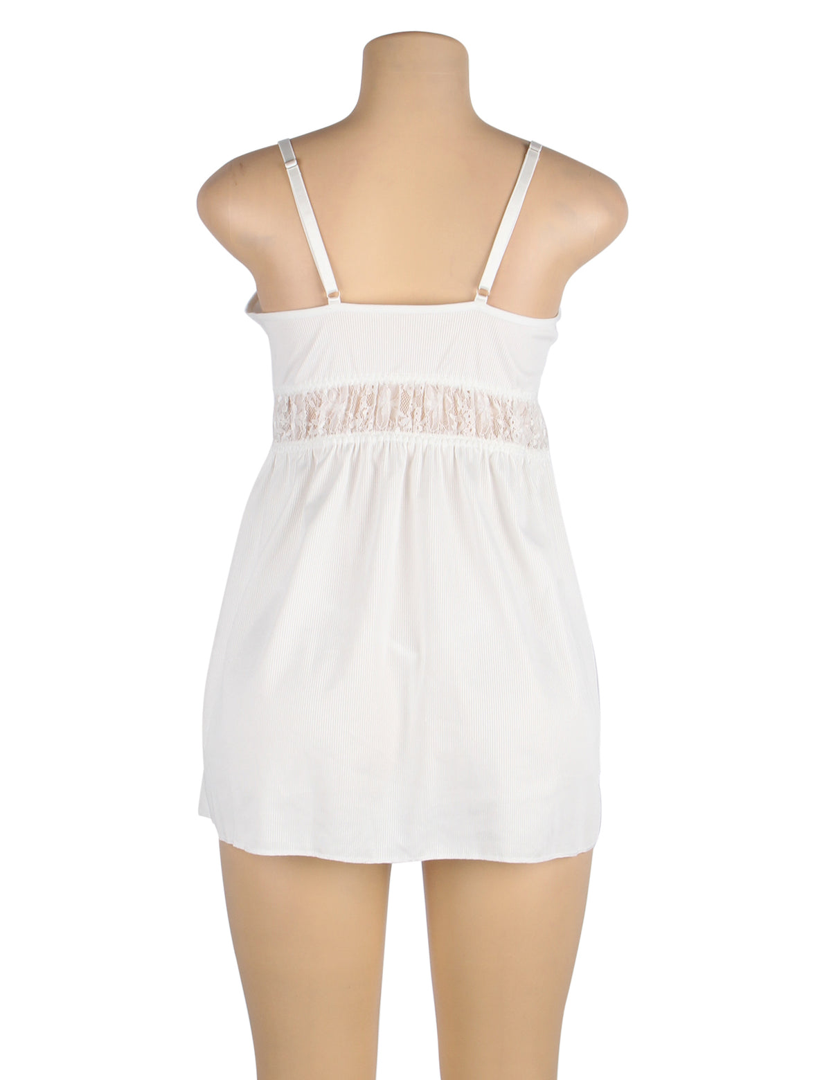 Nuisette rose blanc à col en V sexy