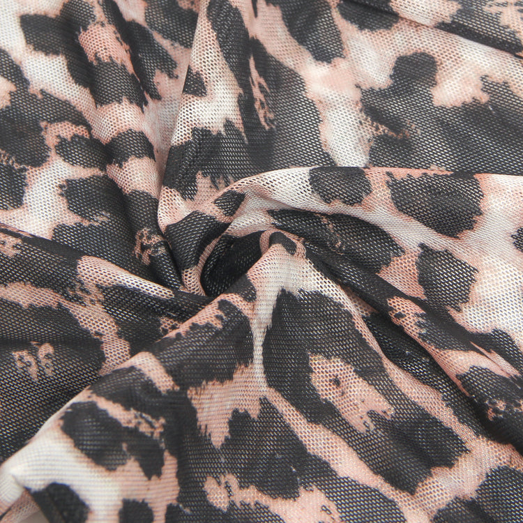 Ensemble de pyjama à bretelles en dentelle léopard sexy