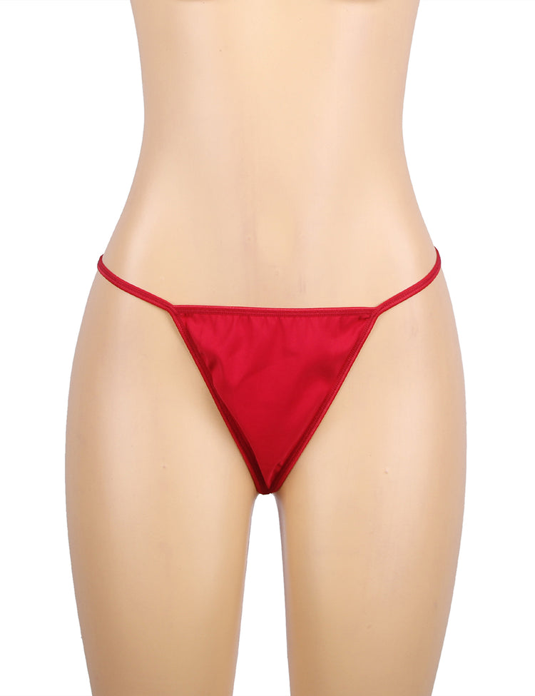Nuisette florale en dentelle rouge avec crochet et œil au dos