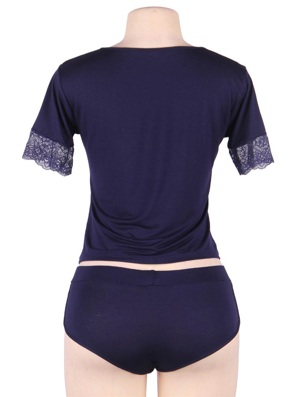 Ensemble Confort Navy avec Détails en Dentelle