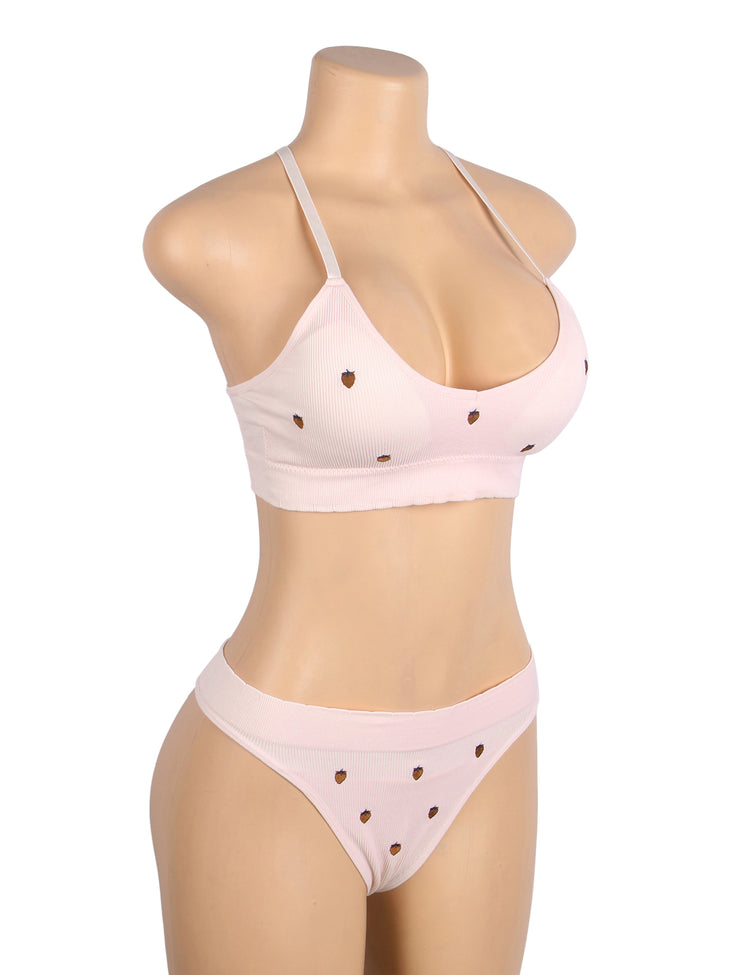 Ensemble Lingerie Douceur Fraise - Bralette et Culotte