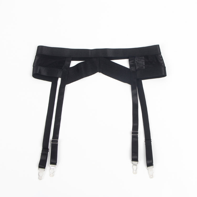 Ensemble Lingerie Noir Intense - Soutien-Gorge, Porte-Jarretelles et Culotte