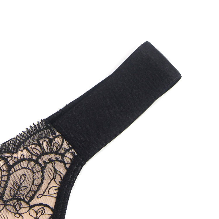 Ensemble Lingerie Sexy Dentelle - Soutien-Gorge, Porte-Jarretelles et Culotte