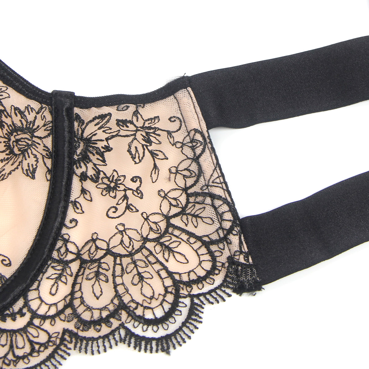 Ensemble Lingerie Sexy Dentelle - Soutien-Gorge, Porte-Jarretelles et Culotte