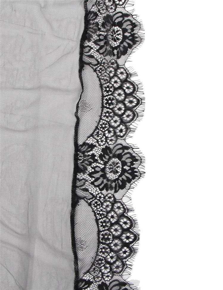 Nuisettes en dentelle délicate pour vêtements de nuit longs noirs