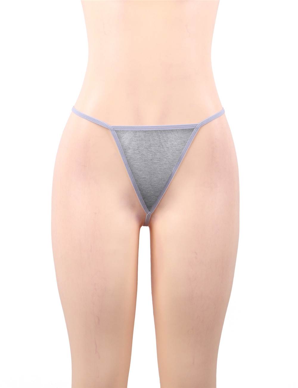 Nuisette Gris avec Dentelle Délicate