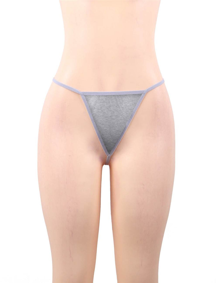 Nuisette Gris avec Dentelle Délicate