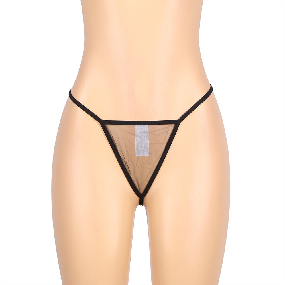 Nuisette Long en Dentelle Noire avec Ceinture Satinée