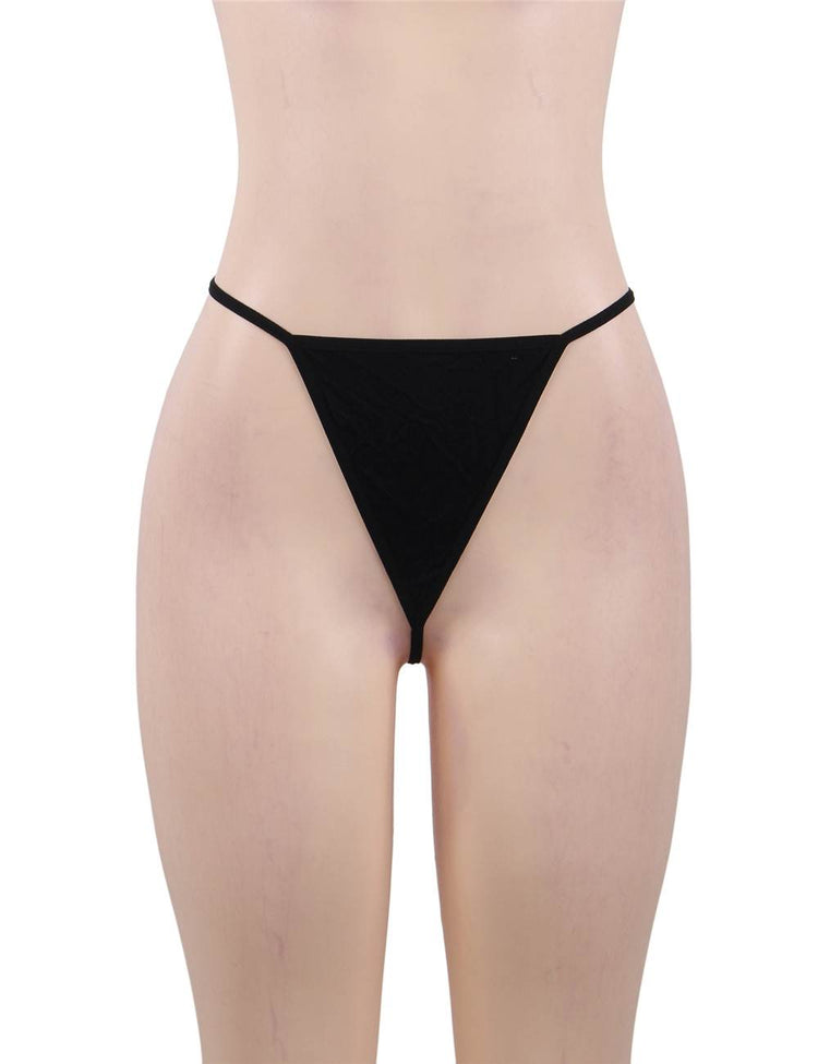 Nuisette Satinée Noire avec Broderie Élégante
