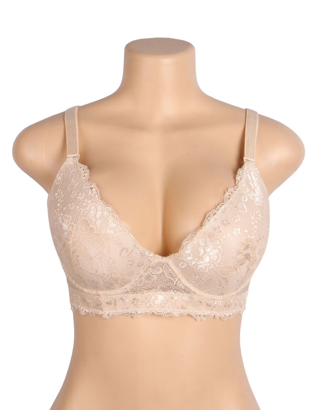 Soutien-gorge à armatures en dentelle sexy nude
