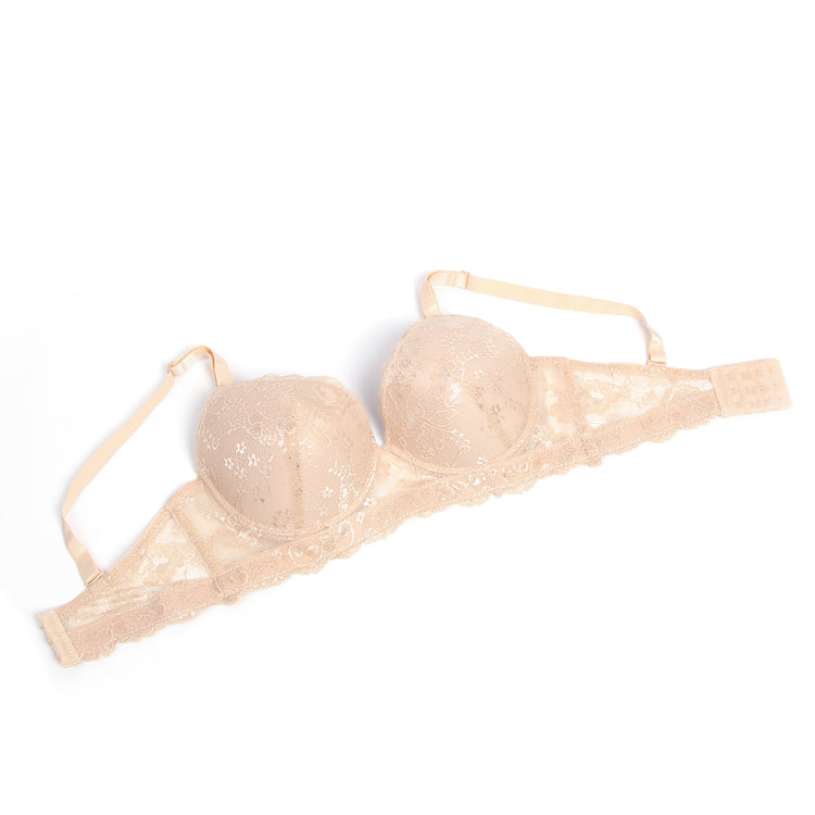Soutien-gorge à armatures en dentelle sexy nude