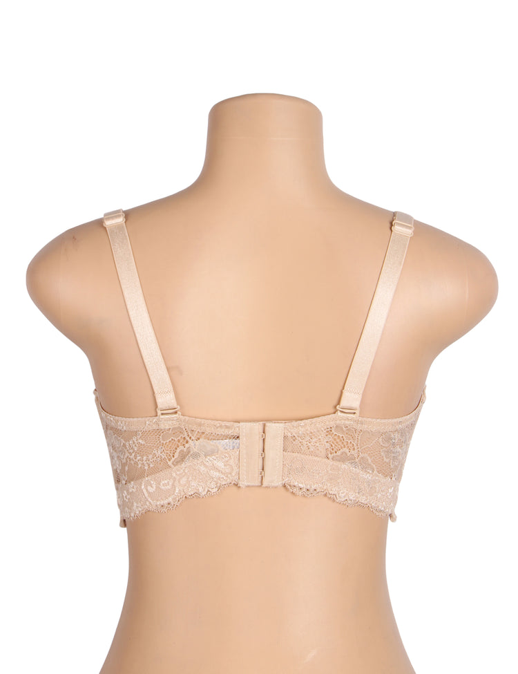 Soutien-gorge en dentelle beige naturel