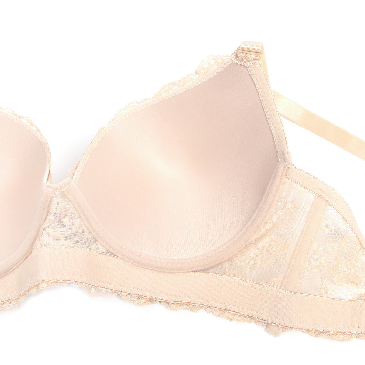 Soutien-gorge en dentelle beige naturel